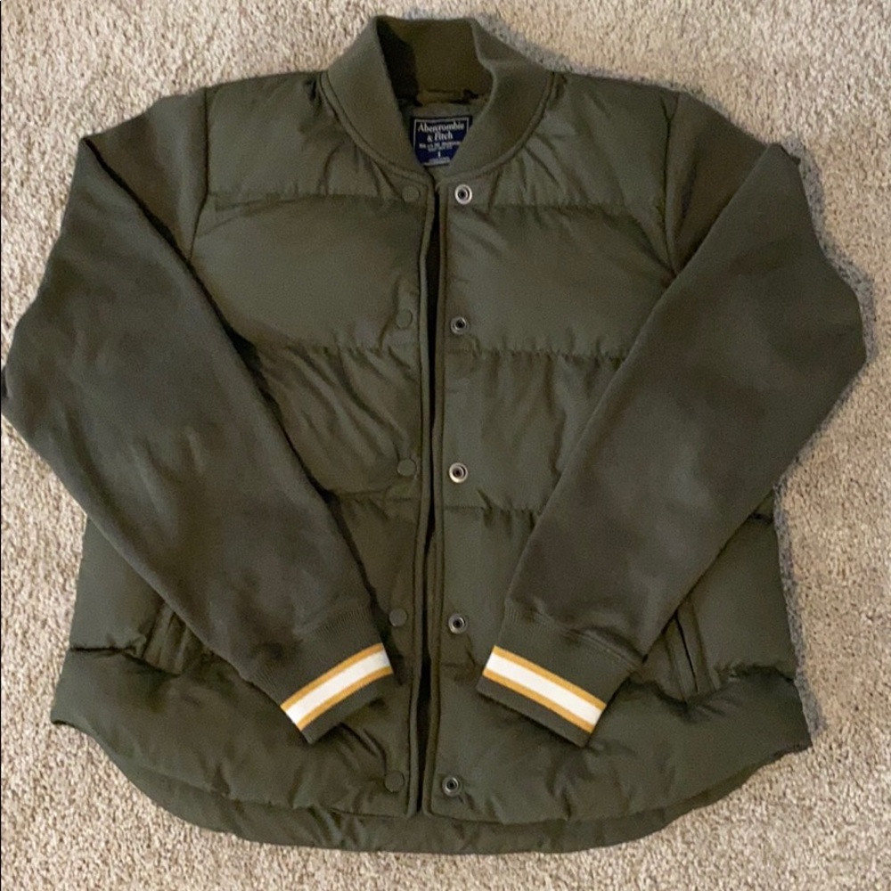 A&F NWOT Olive Puffer Jacket